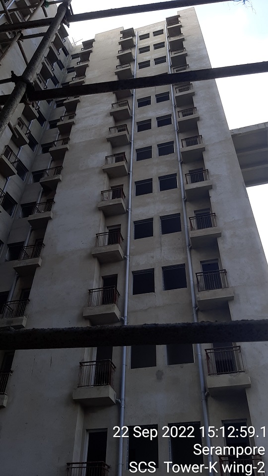 Tower K Zone 2: External plaster work completed